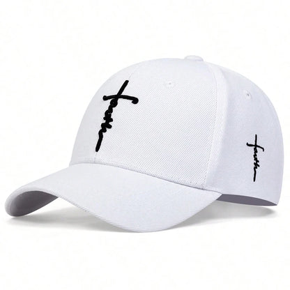 Unisex Faith Embroidered Cotton Snapback Baseball Cap
