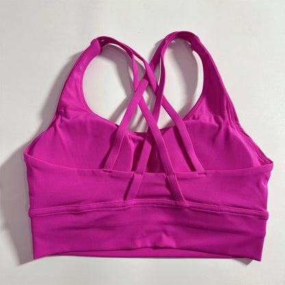 Women's Cross Back Padded High Support Sports Bra