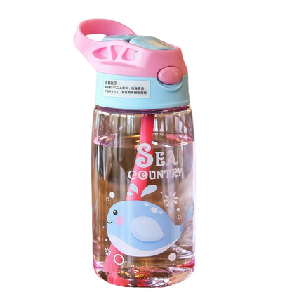 480ml Leak Proof Cartoon Kids Water Bottle with Straw