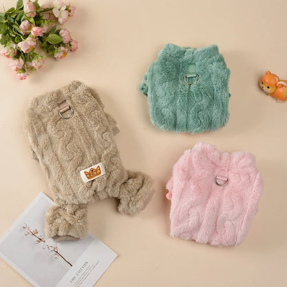 Soft Fleece Jumpsuit for Small & Medium Dogs & Cats Winter Pet Clothes