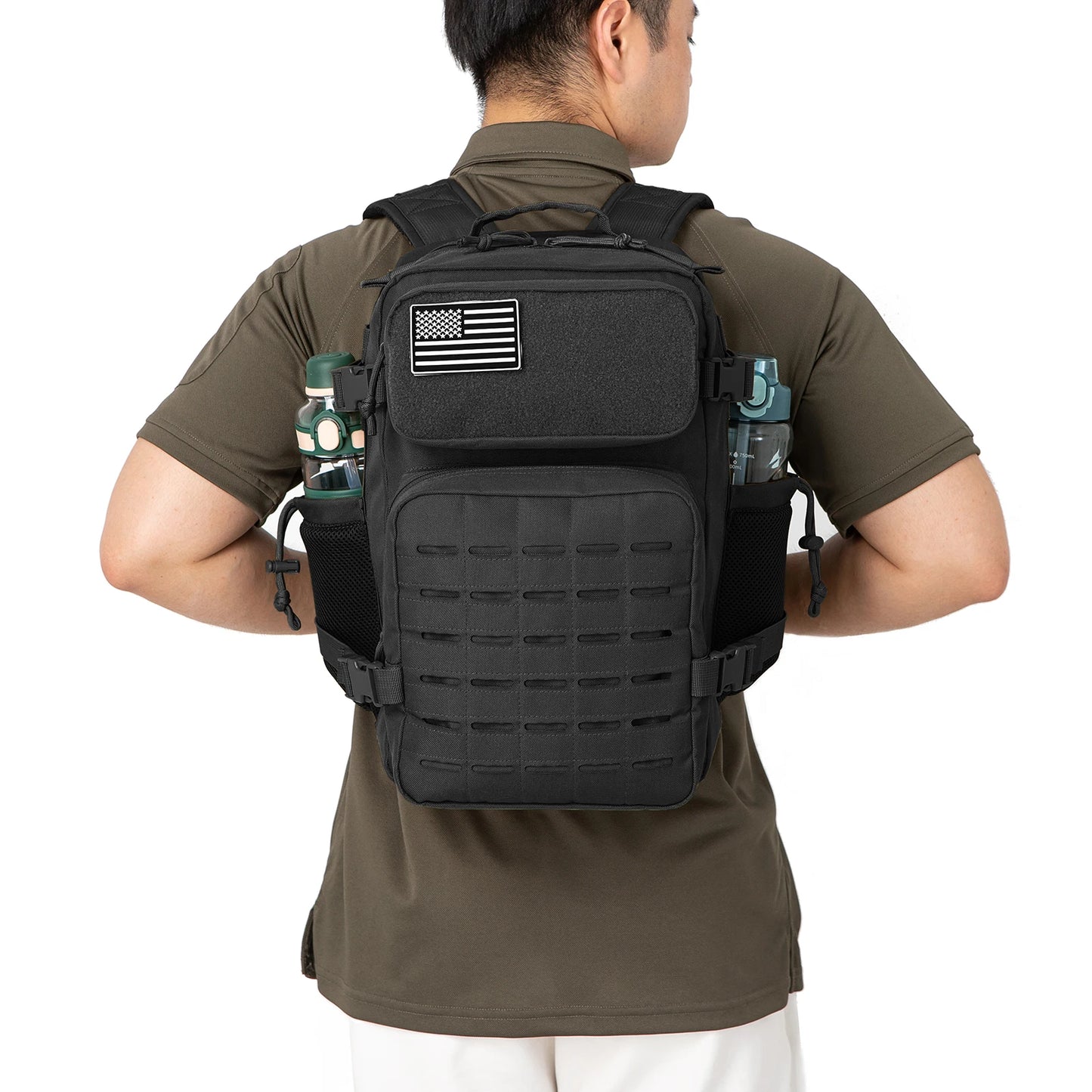 25L MOLLE Tactical Hiking Backpack with Dual Bottle Holders