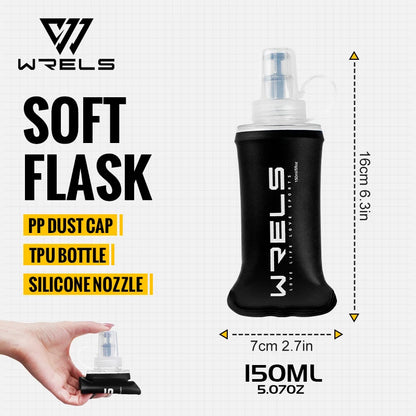 WRELS 500ml BPA Free Collapsible TPU Soft Flask Water Bottle