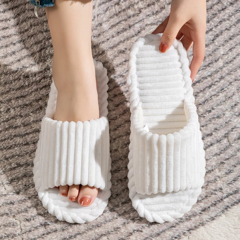 Men’s Open Toe Indoor Slippers Breathable Non Slip Home Shoes