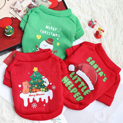 Warm Fleece Christmas Coat for Cats & Dogs Winter Outdoor Pet Clothing