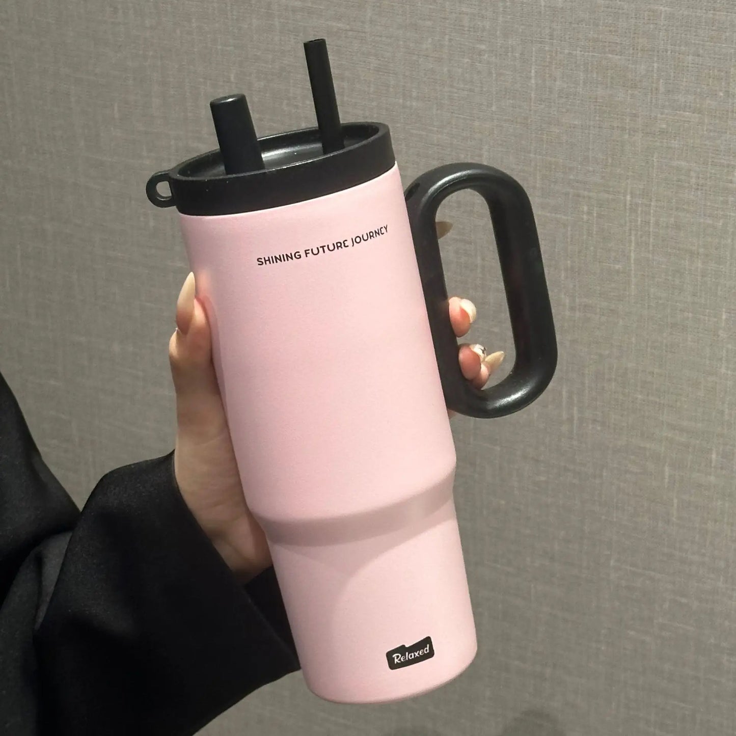 720ml Stainless Steel Insulated Tumbler with Straw and Handle