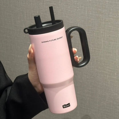720ml Stainless Steel Insulated Tumbler with Straw and Handle
