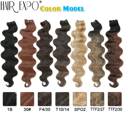 Women's 24 Inch Piano Blonde Body Wave Hair Extensions