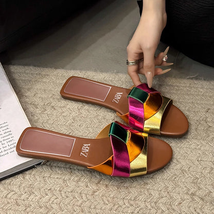 Women’s Solid Color Fashion Summer Slippers Lightweight Shoes