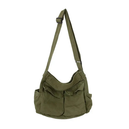 Vintage Canvas Shoulder Tote Bag for Women Large Capacity Travel Handbag