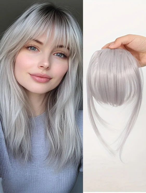 Women's Natural Wispy Clip In Bangs with Sideburns