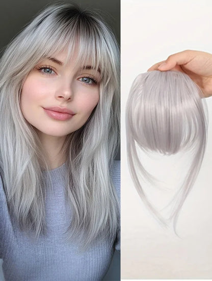 Women's Natural Wispy Clip In Bangs with Sideburns