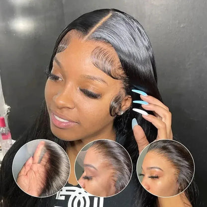 Women's 40 Inch 250% Density Straight HD Lace Front Human Hair Wig