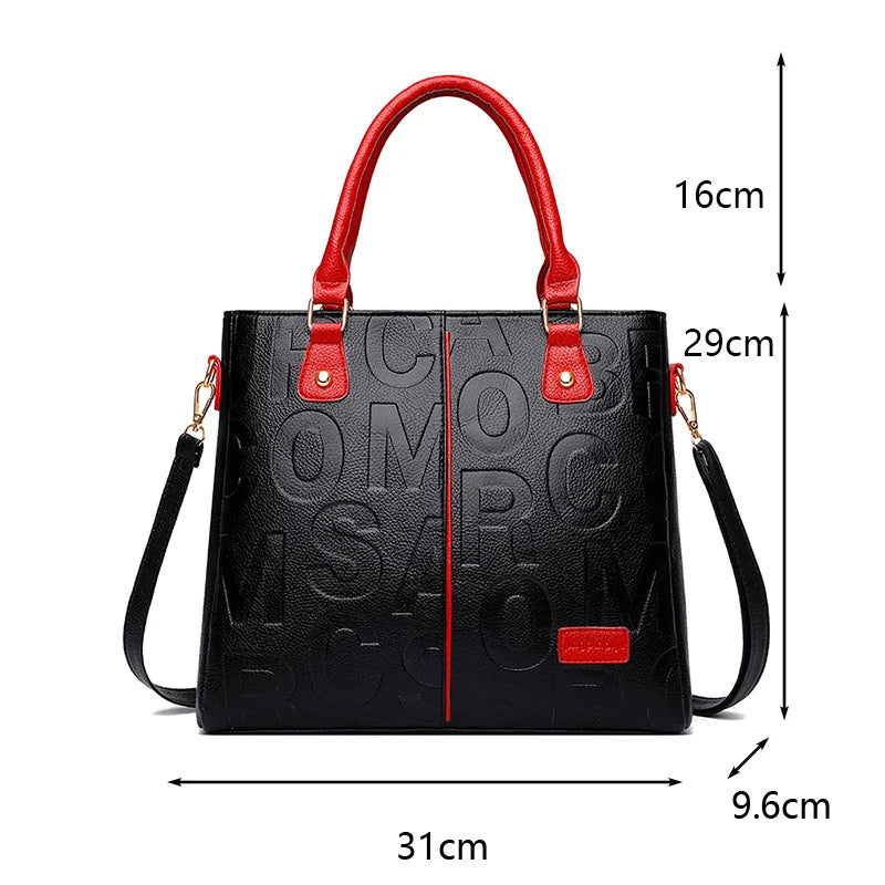 Women’s PU Leather Large Capacity Crossbody Tote Bag for Travel