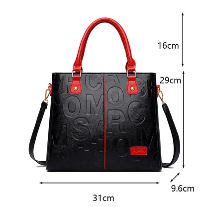 Women’s PU Leather Large Capacity Crossbody Tote Bag for Travel