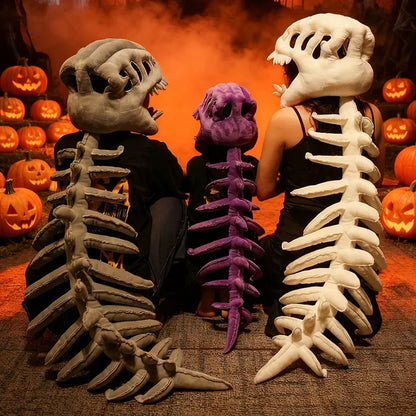Realistic Dinosaur Skeleton Costume Set with Funny Headgear