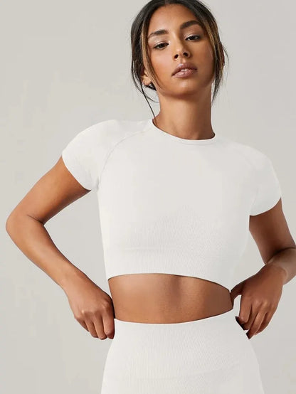 Women's Seamless Short Sleeve Yoga Fitness Top