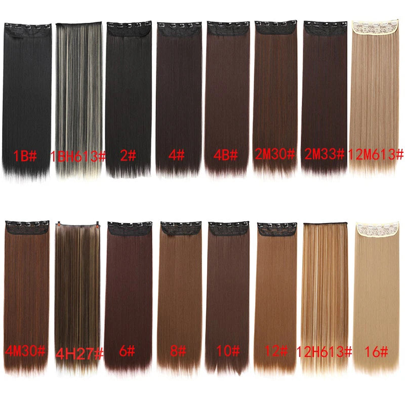 Women's 24 Inch 5 Clip Straight Synthetic Hair Extension