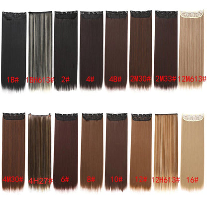 Women's 24 Inch 5 Clip Straight Synthetic Hair Extension