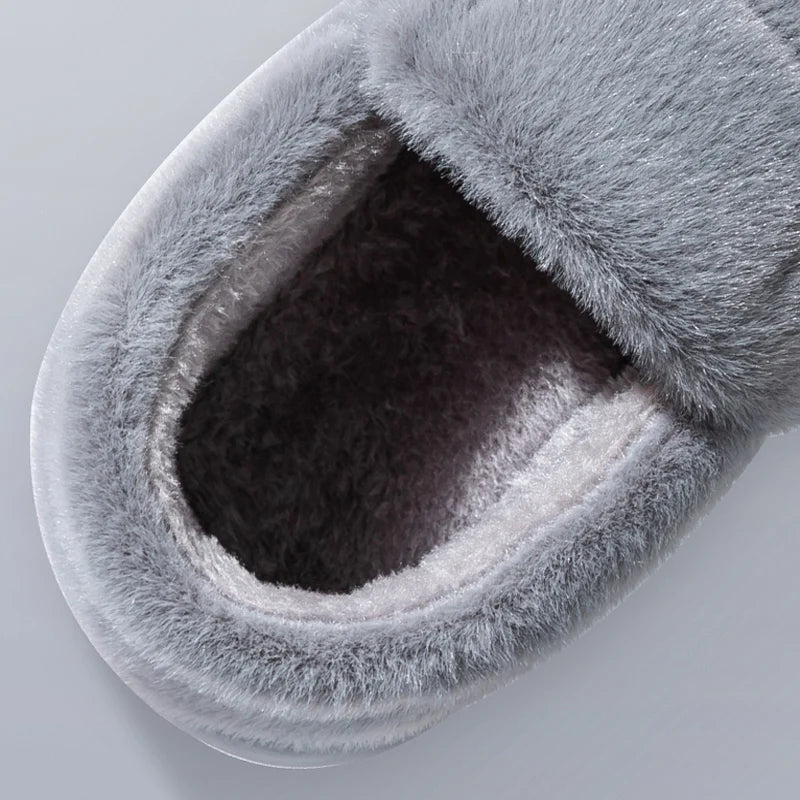 Unisex Warm Plush Heel Wrap Indoor Slippers