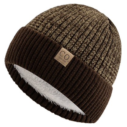 Unisex Two Tone Fur Lined Winter Beanie