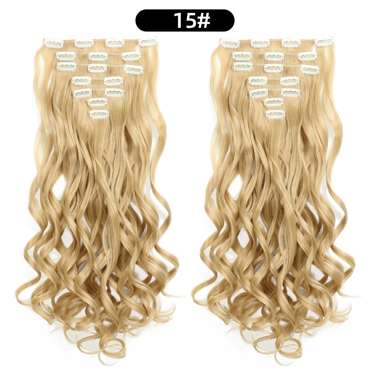 22 Inch Curly Wavy Clip In Hair Extensions 7PCS