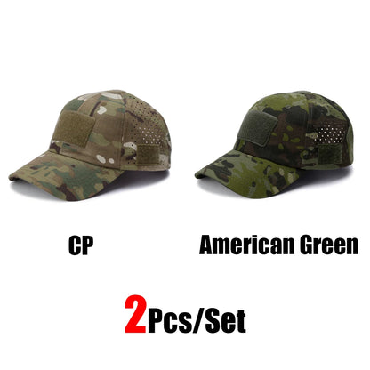 1 or 2 Pack Men's Camouflage Outdoor Baseball Caps