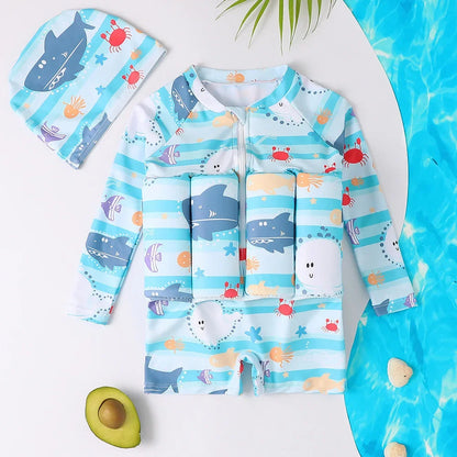 Children’s Cartoon Buoyancy Swimsuit One Piece Swimwear for Boys & Girls