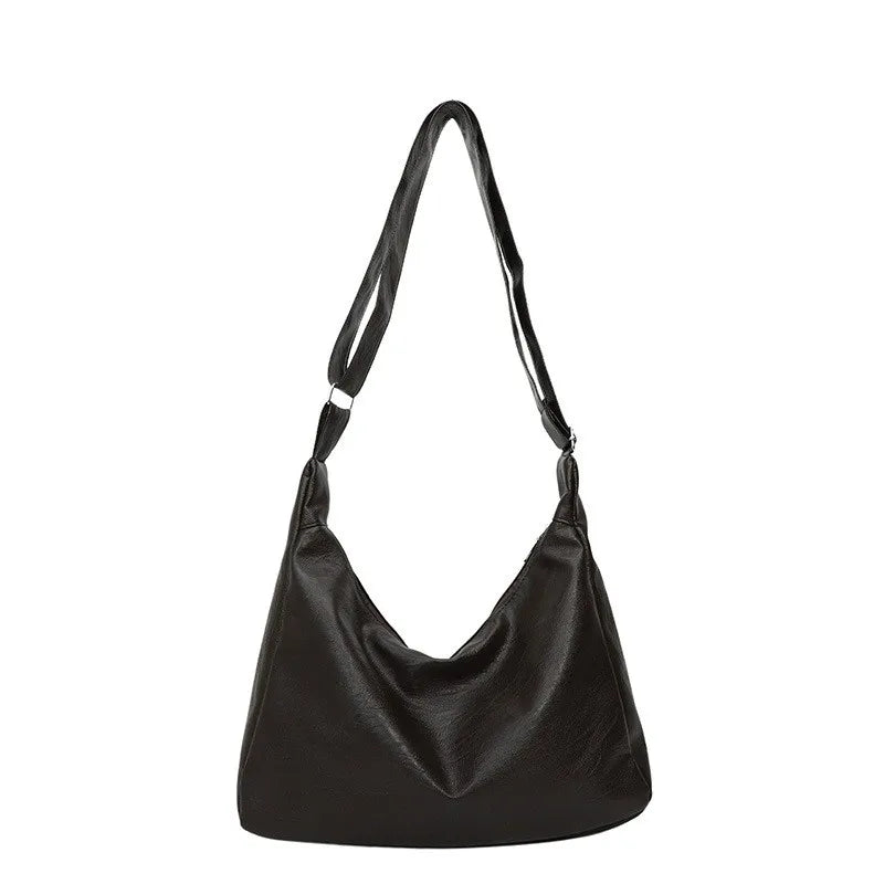 Vintage Leather Large Capacity Tote Crossbody Bag for Women
