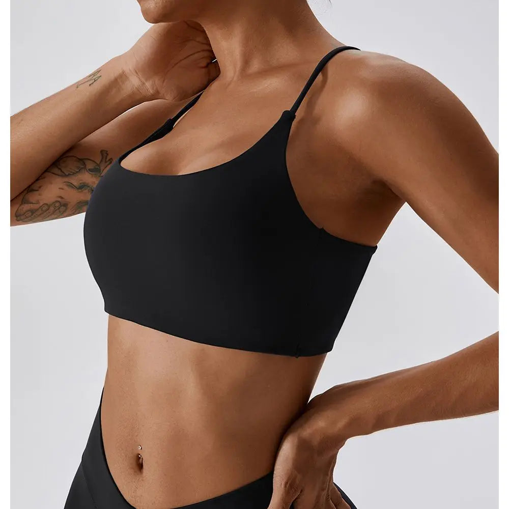 Women's Cross Back Padded Fitness Sports Bra