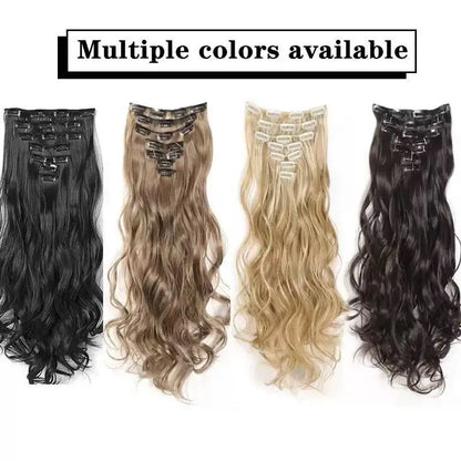 22 Inch Curly Wavy Clip In Hair Extensions 7PCS