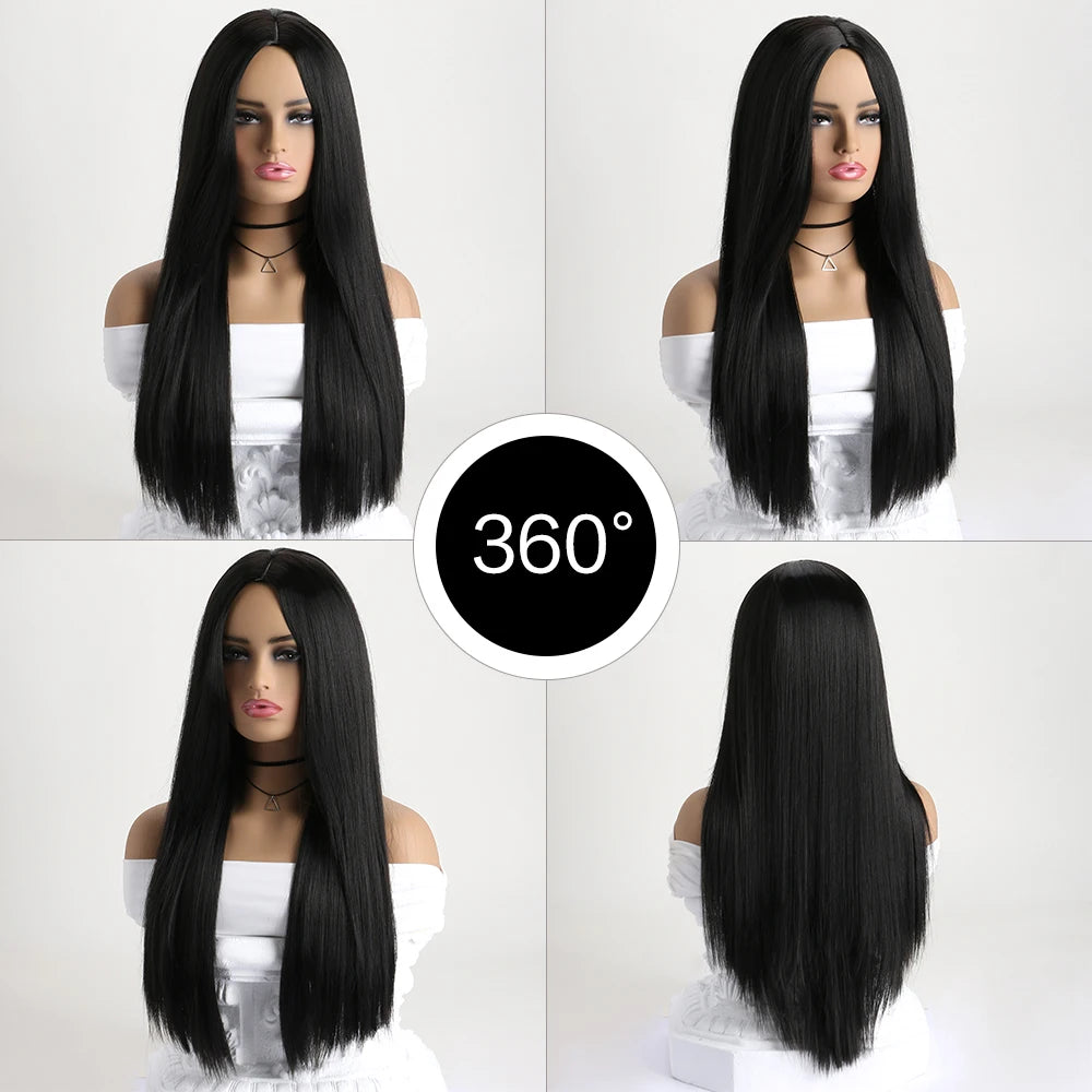 Women's 26 Inch Long Straight Synthetic Cosplay Wig