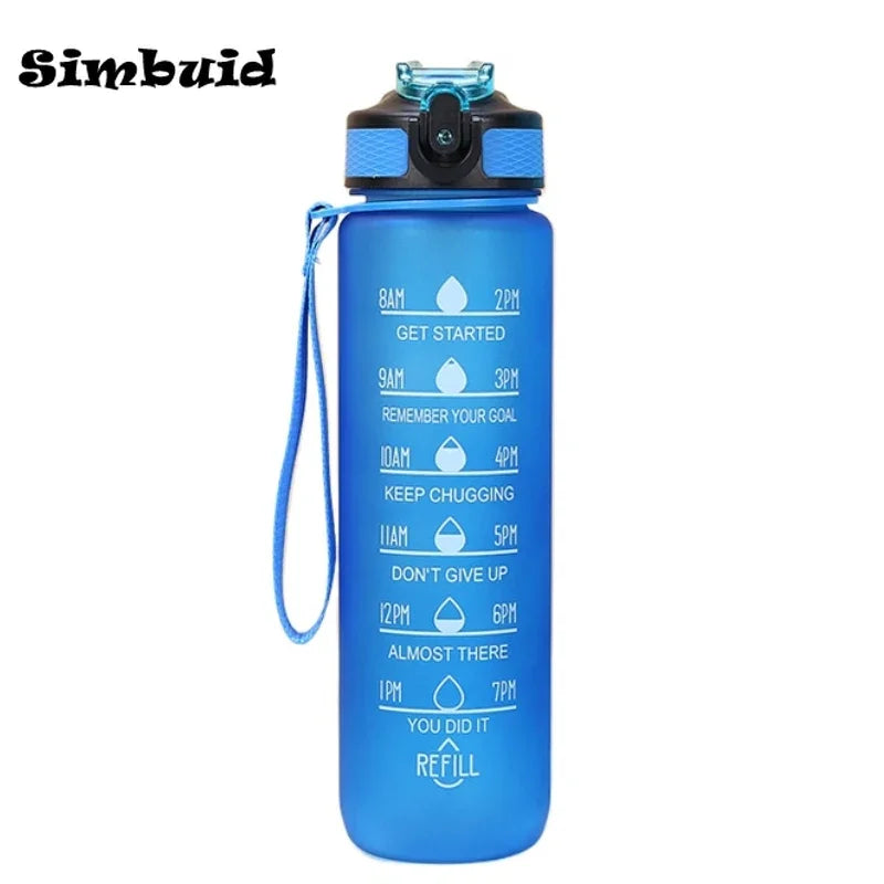 600ml Leak Proof Motivational Sports Water Bottle with Time Marker