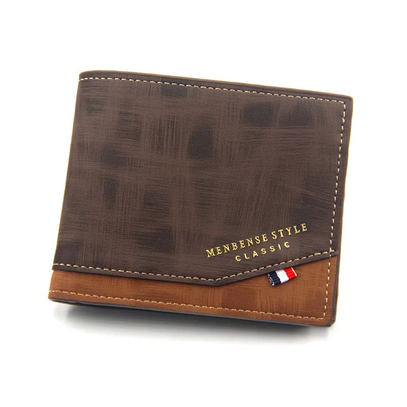 Men's Slim Frosted Leather Wallet with Coin Pocket
