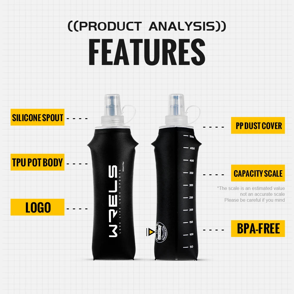 WRELS Ultralight BPA Free Collapsible TPU Soft Flask