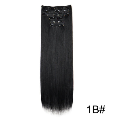 Women's 6 Piece 24 Inch Straight Clip In Hair Extensions