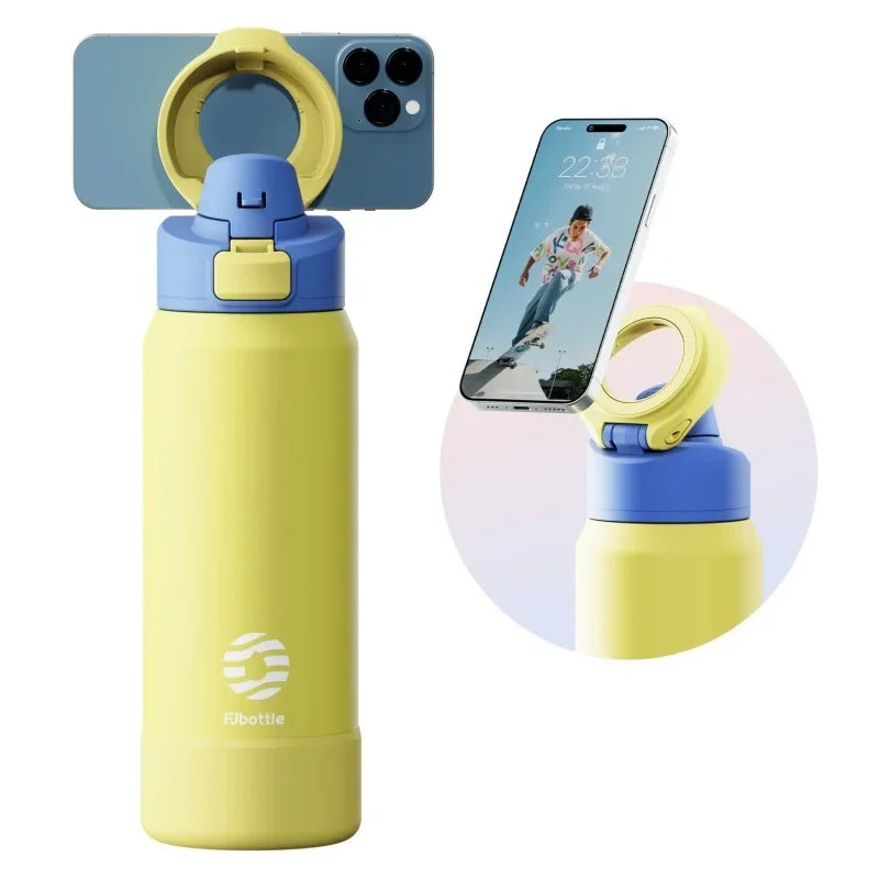 710ml or 950ml Insulated Sports Water Bottle with Magnetic Phone Holder