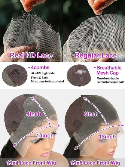 Women's Loose Deep Wave HD Lace Front Human Hair Wig
