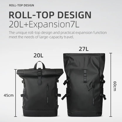 HK Expandable Waterproof Laptop Travel Backpack with USB Port