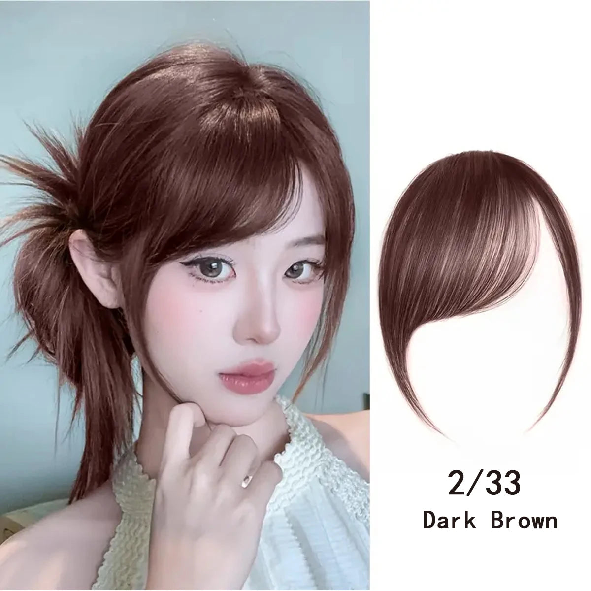 Women's Short Slanted Bangs Clip In Hair Extension