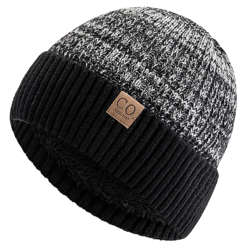 Unisex Two Tone Fur Lined Winter Beanie