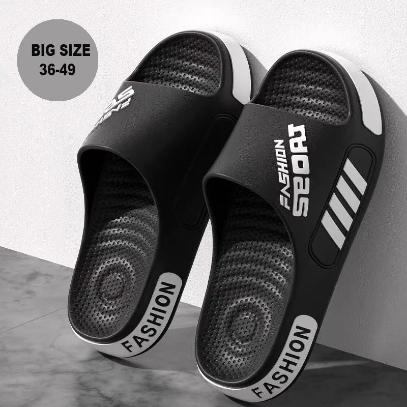 Big Size 48–49 Open Toe Summer Slippers for Men & Women