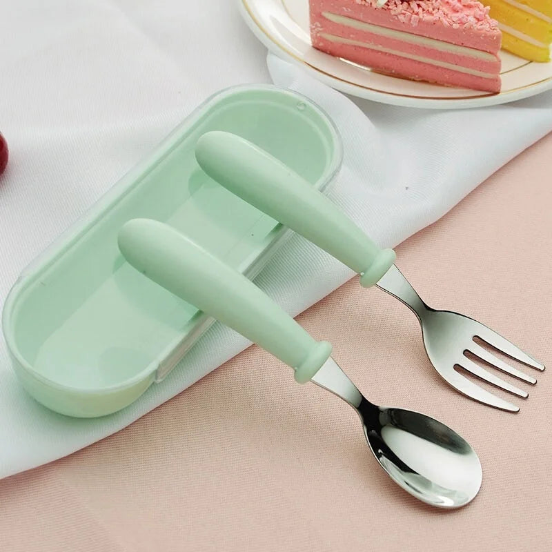 3 Piece Kids Stainless Steel Cutlery Set with Case