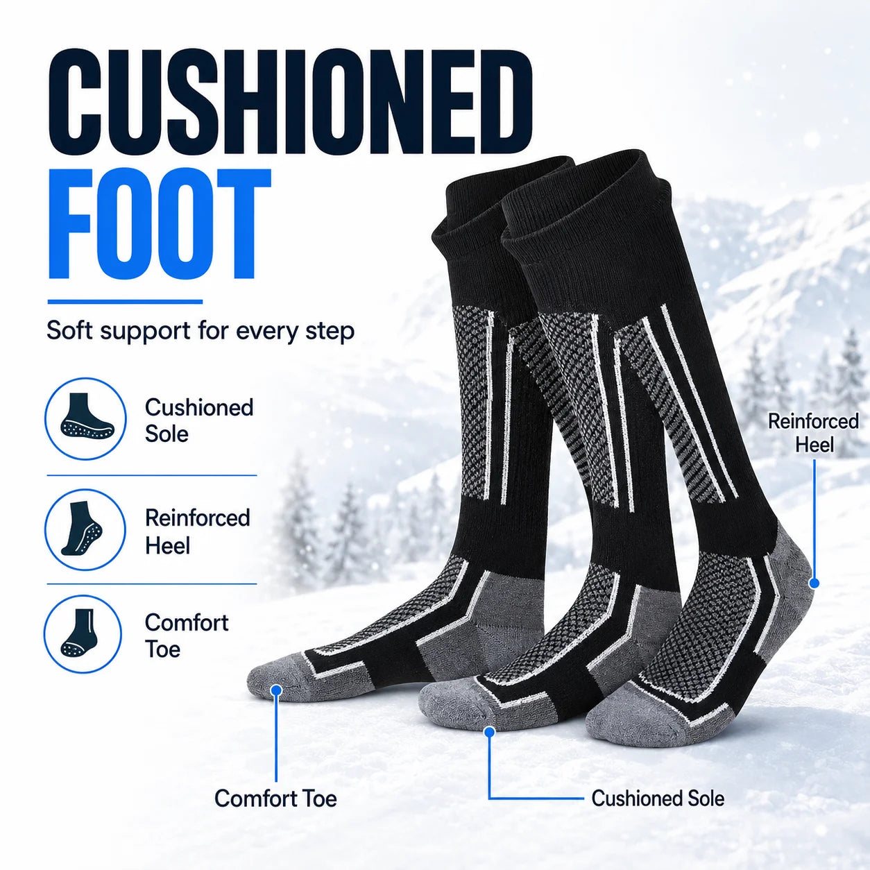 Thermal Compression Over the Calf Ski Socks