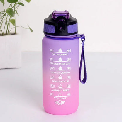 600ml Leak Proof Motivational Sports Water Bottle with Time Marker