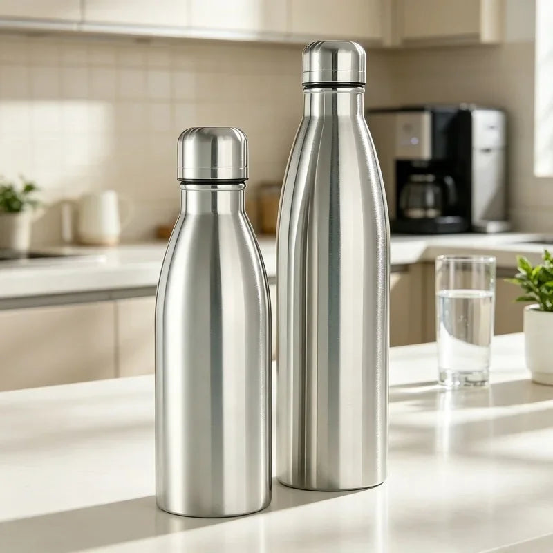 750ml or 1L Stainless Steel Leak Proof Camping Water Bottle