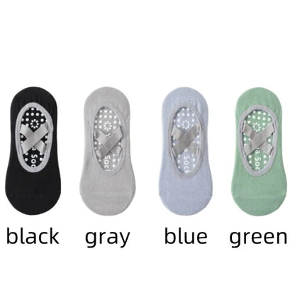1 or 4 Pairs Women's Anti Slip Yoga Pilates Socks