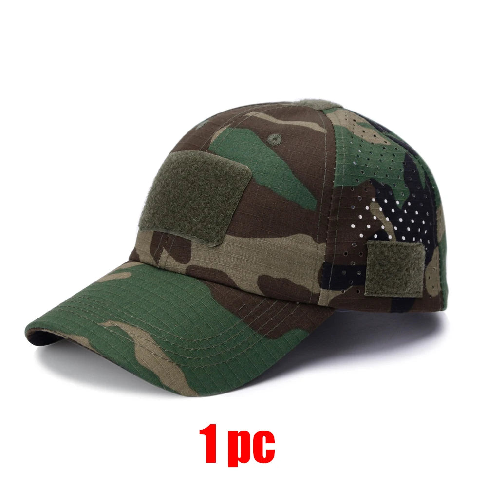 1 or 2 Pack Men's Camouflage Outdoor Baseball Caps