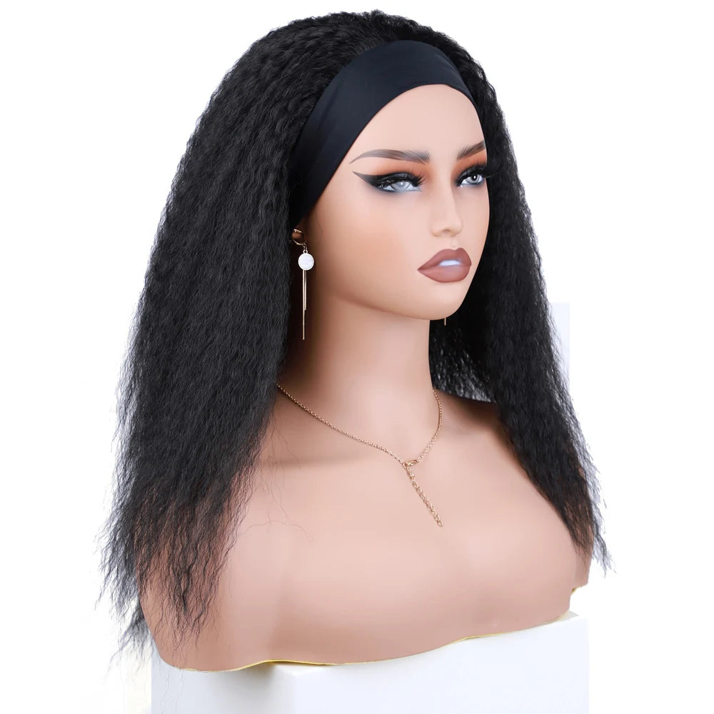 Short Kinky Straight Afro Puff Wig for Women