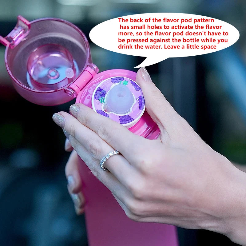 Leak Proof Sports Water Bottle with Straw and Flavor Pod