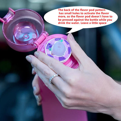 Leak Proof Sports Water Bottle with Straw and Flavor Pod